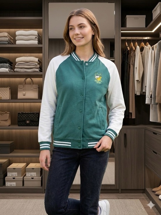 Disney Jackets & Blazers - Disney Donald Duck Varsity Jacket Women’s Small Green Snap Button Y2K Jacket